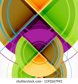 Creative circles geometric abstract background with 3d effect, vector trendy template