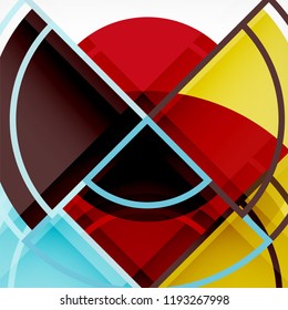 Color de fondo abstracto geométrico de círculos creativos con efecto 3d, plantilla de moda vectorial