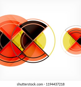 Color de fondo abstracto geométrico de círculos creativos con efecto 3d, plantilla de moda vectorial