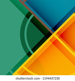 Creative circles geometric abstract background with 3d effect, vector trendy template