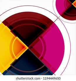 Creative circles geometric abstract background with 3d effect, vector trendy template