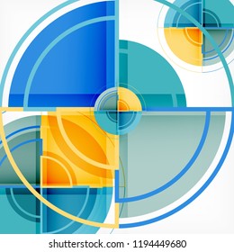 Creative circles geometric abstract background with 3d effect, vector trendy template