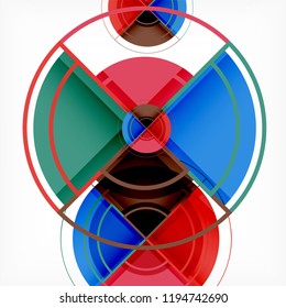 Color de fondo abstracto geométrico de círculos creativos con efecto 3d, plantilla de moda vectorial