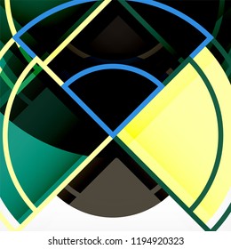 Creative circles geometric abstract background with 3d effect, vector trendy template