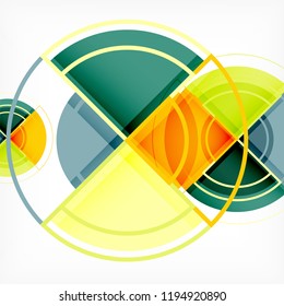 Creative circles geometric abstract background with 3d effect, vector trendy template