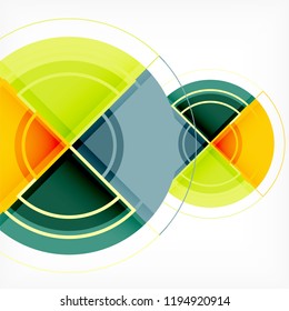 Creative circles geometric abstract background with 3d effect, vector trendy template