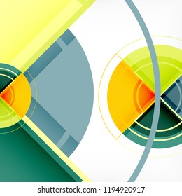 Creative circles geometric abstract background with 3d effect, vector trendy template
