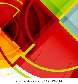 Creative circles geometric abstract background with 3d effect, vector trendy template