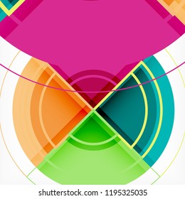 Creative circles geometric abstract background with 3d effect, vector trendy template