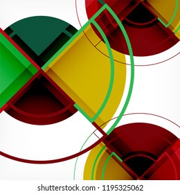Creative circles geometric abstract background with 3d effect, vector trendy template