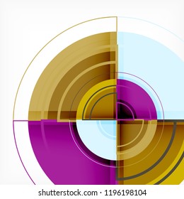 Creative circles geometric abstract background with 3d effect, vector trendy template