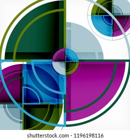 Creative circles geometric abstract background with 3d effect, vector trendy template