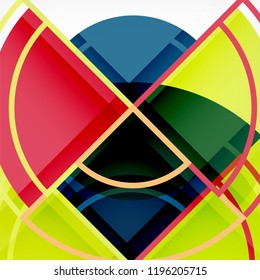 Creative circles geometric abstract background with 3d effect, vector trendy template