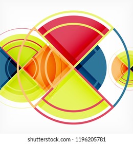 Color de fondo abstracto geométrico de círculos creativos con efecto 3d, plantilla de moda vectorial