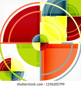 Creative circles geometric abstract background with 3d effect, vector trendy template