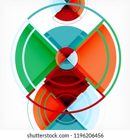 Kreative Kreise geometrischer abstrakter Hintergrund mit 3D-Effekt, Vektorgrafik-Trendvorlage