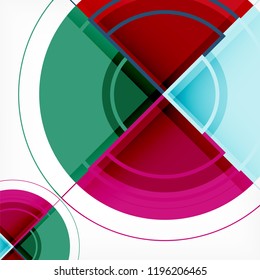 Creative circles geometric abstract background with 3d effect, vector trendy template