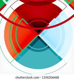 Creative circles geometric abstract background with 3d effect, vector trendy template