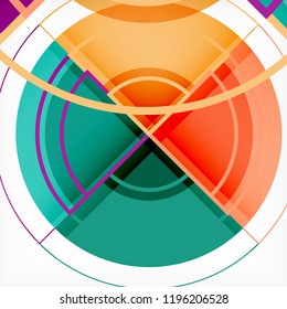 Creative circles geometric abstract background with 3d effect, vector trendy template