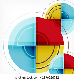 Color de fondo abstracto geométrico de círculos creativos con efecto 3d, plantilla de moda vectorial