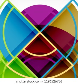 Color de fondo abstracto geométrico de círculos creativos con efecto 3d, plantilla de moda vectorial