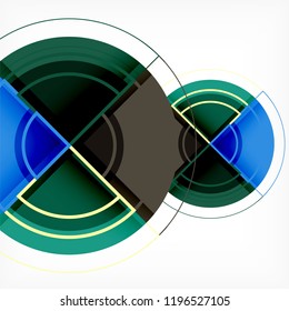 Creative circles geometric abstract background with 3d effect, vector trendy template