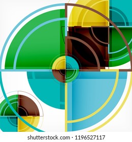 Creative circles geometric abstract background with 3d effect, vector trendy template