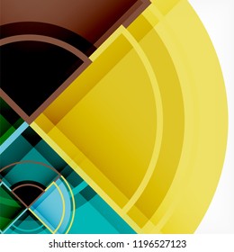 Creative circles geometric abstract background with 3d effect, vector trendy template