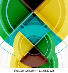 Color de fondo abstracto geométrico de círculos creativos con efecto 3d, plantilla de moda vectorial
