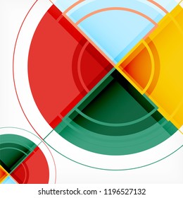 Color de fondo abstracto geométrico de círculos creativos con efecto 3d, plantilla de moda vectorial