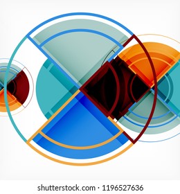 Color de fondo abstracto geométrico de círculos creativos con efecto 3d, plantilla de moda vectorial