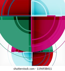 Creative circles geometric abstract background with 3d effect, vector trendy template