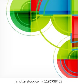 Kreative Kreise geometrischer abstrakter Hintergrund mit 3D-Effekt, Vektorgrafik-Trendvorlage