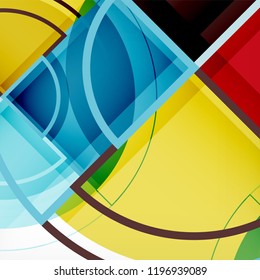 Color de fondo abstracto geométrico de círculos creativos con efecto 3d, plantilla de moda vectorial