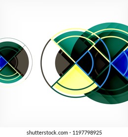 Color de fondo abstracto geométrico de círculos creativos con efecto 3d, plantilla de moda vectorial