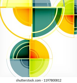 Color de fondo abstracto geométrico de círculos creativos con efecto 3d, plantilla de moda vectorial