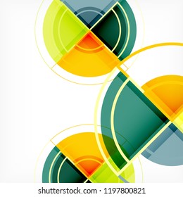 Creative circles geometric abstract background with 3d effect, vector trendy template