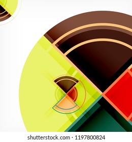 Creative circles geometric abstract background with 3d effect, vector trendy template