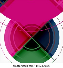 Color de fondo abstracto geométrico de círculos creativos con efecto 3d, plantilla de moda vectorial