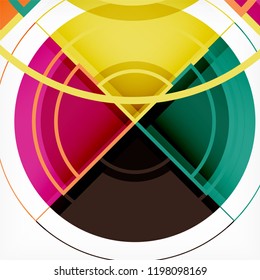 Creative circles geometric abstract background with 3d effect, vector trendy template