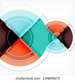 Creative circles geometric abstract background with 3d effect, vector trendy template