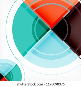 Creative circles geometric abstract background with 3d effect, vector trendy template