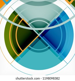 Color de fondo abstracto geométrico de círculos creativos con efecto 3d, plantilla de moda vectorial