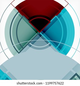 Creative circles geometric abstract background with 3d effect, vector trendy template