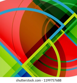 Creative circles geometric abstract background with 3d effect, vector trendy template