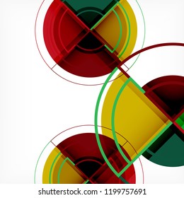 Creative circles geometric abstract background with 3d effect, vector trendy template
