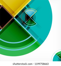 Creative circles geometric abstract background with 3d effect, vector trendy template