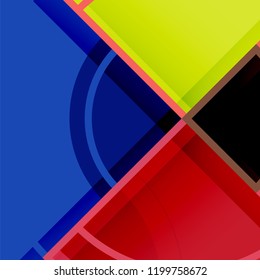 Creative circles geometric abstract background with 3d effect, vector trendy template