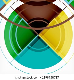 Creative circles geometric abstract background with 3d effect, vector trendy template