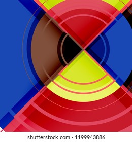 Creative circles geometric abstract background with 3d effect, vector trendy template
